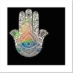 HAMSA Jewish amulet against bad luck Posters and Art